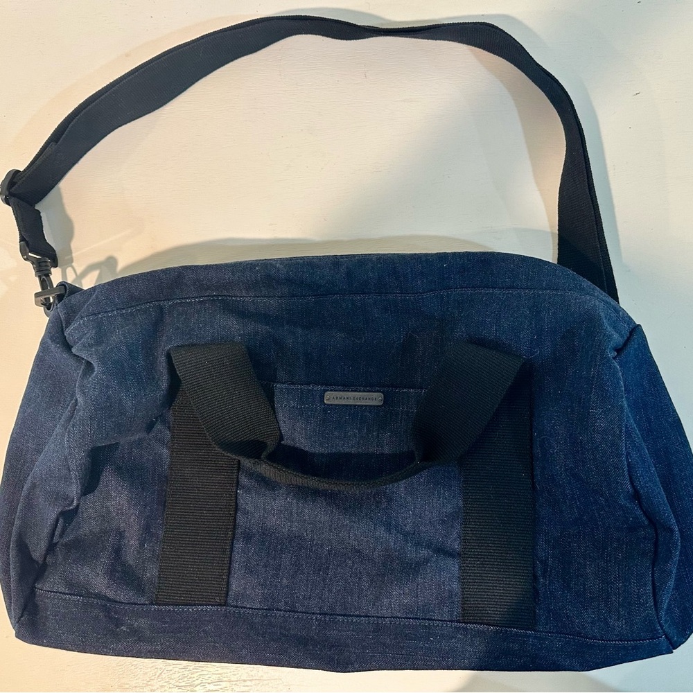 Armani Exchange dark wash duffle